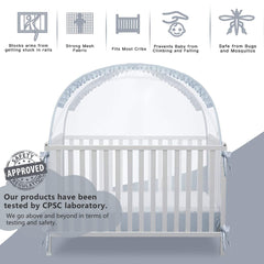 L RUNNZER crib tent breathable mesh with 1200 holes per inch promotes airflow.