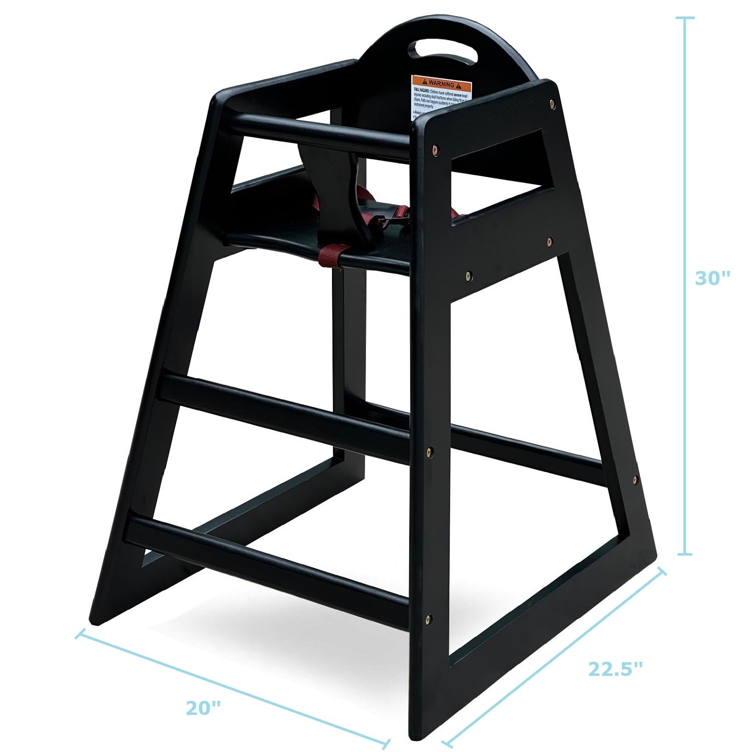 L.A. Baby wooden high chair with smooth finish for quick cleaning