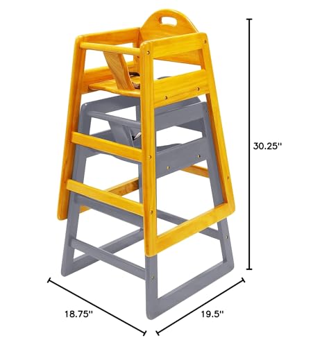 L.A. Baby high chair safety harness and sturdy base for security.