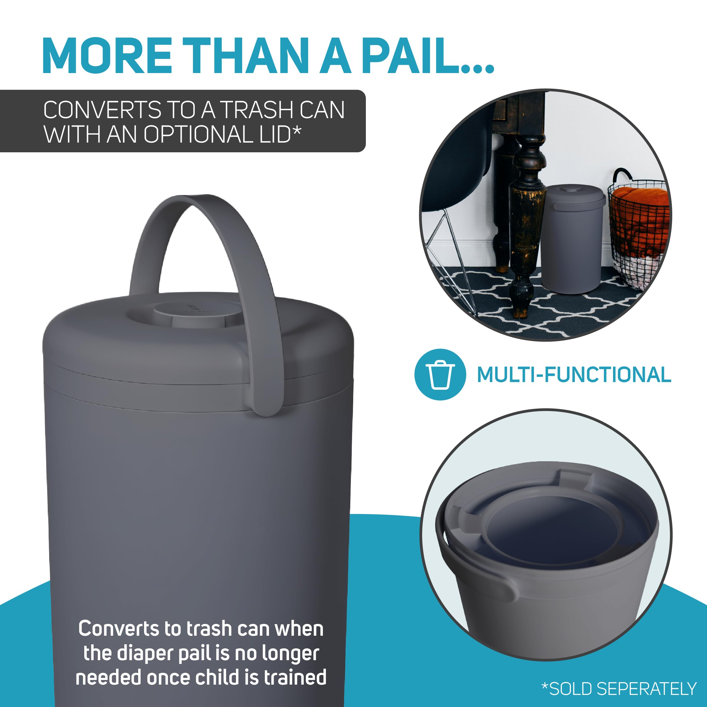 L.A. Baby Magic Diaper Pail awarded for odor control and design excellence.