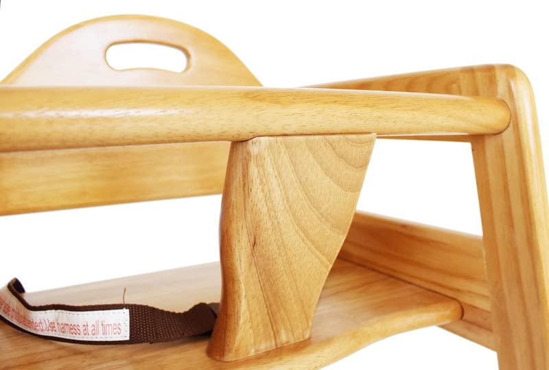 L.A. Baby solid wood high chair with durable construction for long-lasting use.