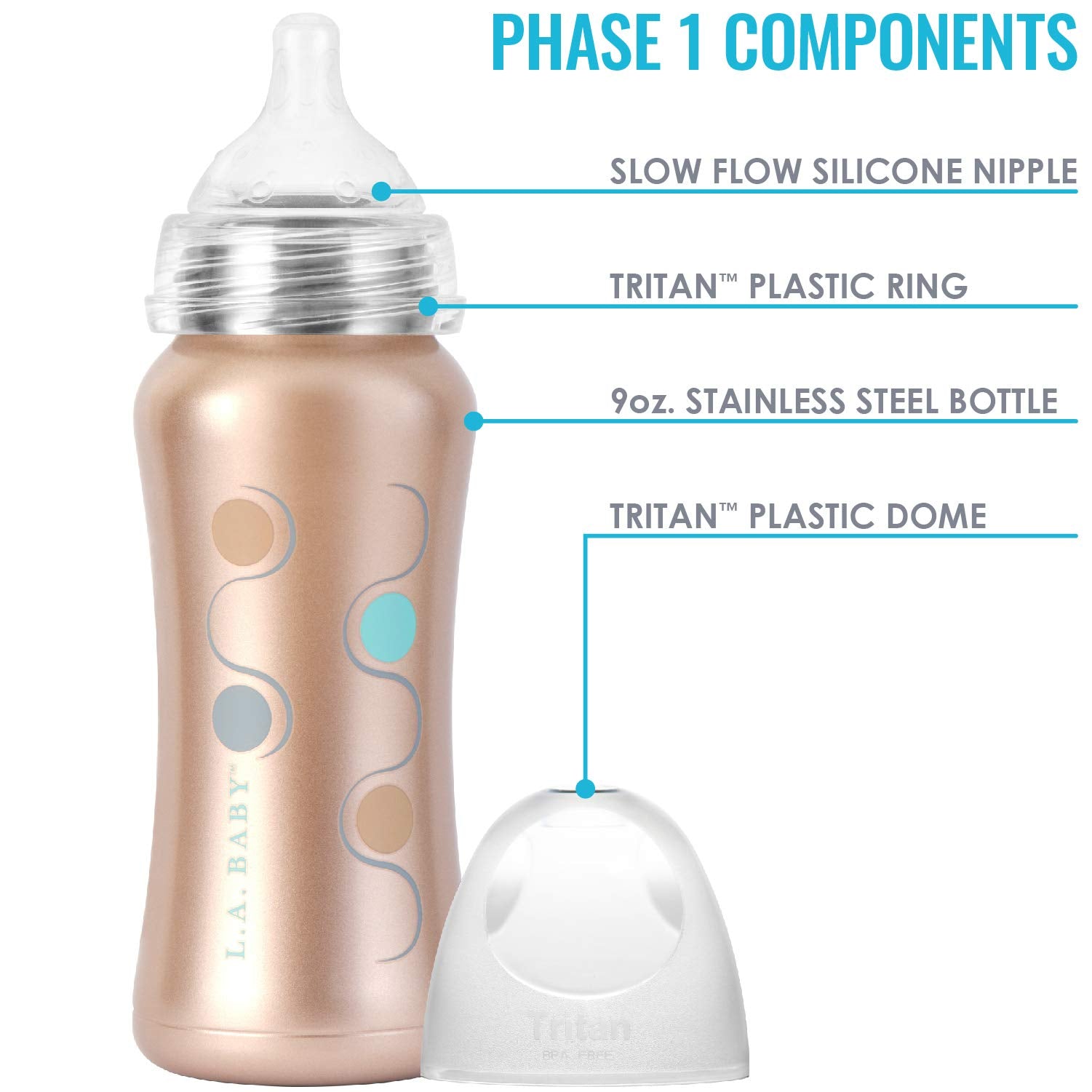 L.A. Baby 9oz bottle dishwasher-safe top rack ready