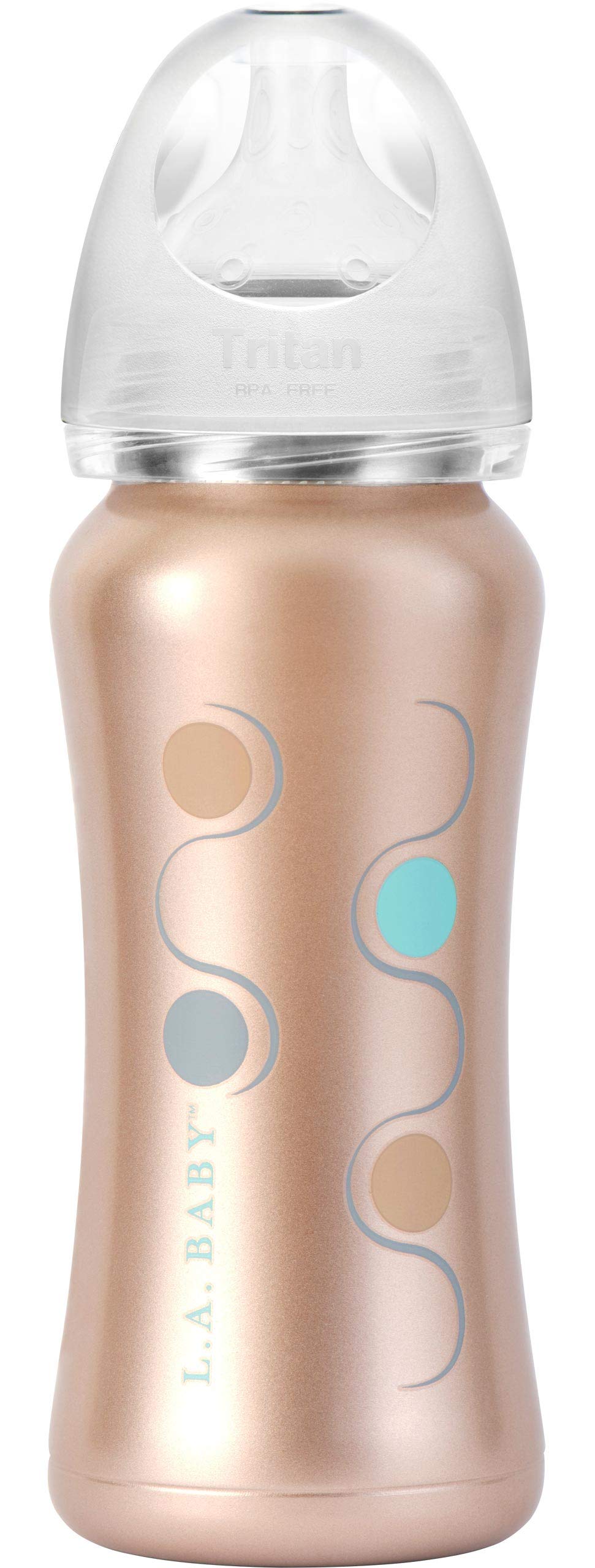 L.A. Baby 9oz bottle with removable ergonomic handle for tiny hands