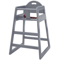 L.A. Baby wooden high chair front view showing durable solid wood.