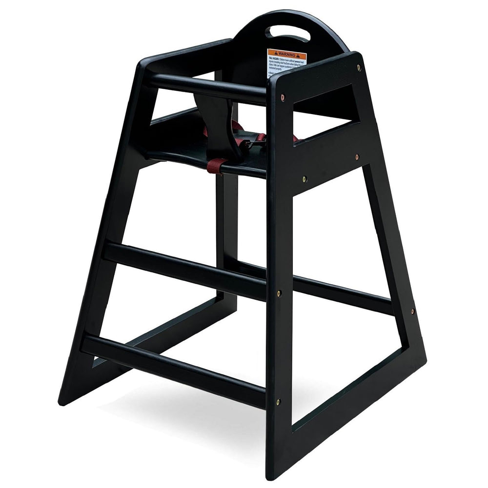 L.A. Baby wooden high chair with stackable design for space-saving dining