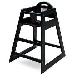 L.A. Baby wooden high chair with stackable design for space-saving dining