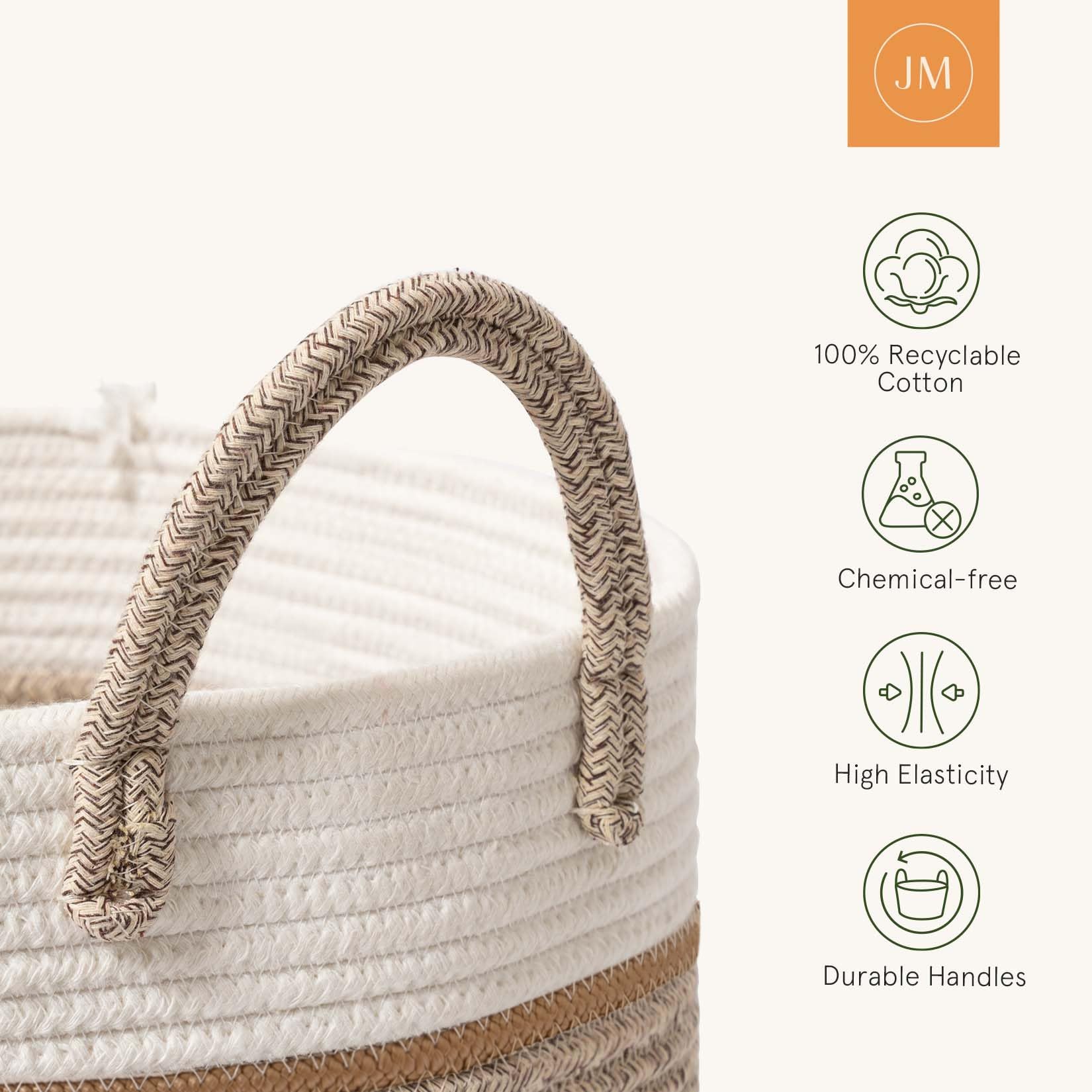 LA JOLIE MUSE basket styled with faux greenery adds a natural touch.