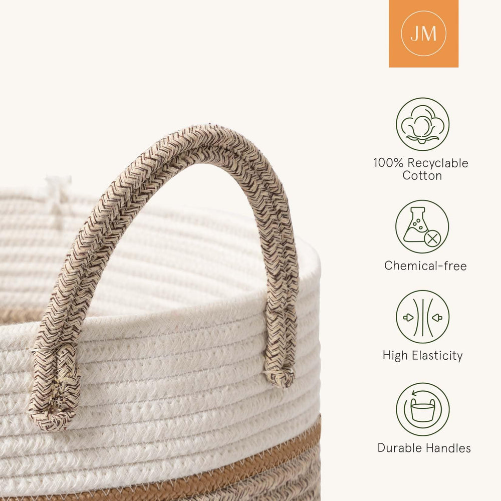 LA JOLIE MUSE basket styled with faux greenery adds a natural touch.