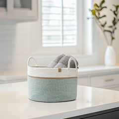 La Jolie Muse basket with sturdy handles makes transport between rooms easy.