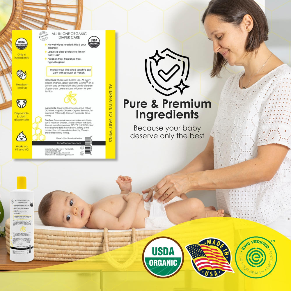 La Petite Creme soft skin application demonstrates a gentle touch for delicate baby skin.