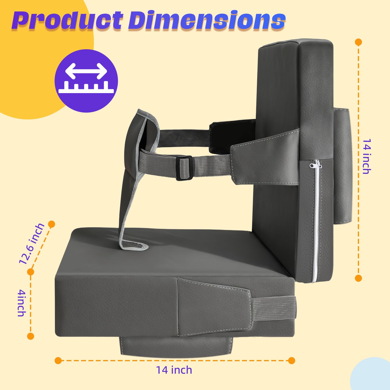 Laapee booster seat non-slip pad keeps the seat in place on smooth surfaces