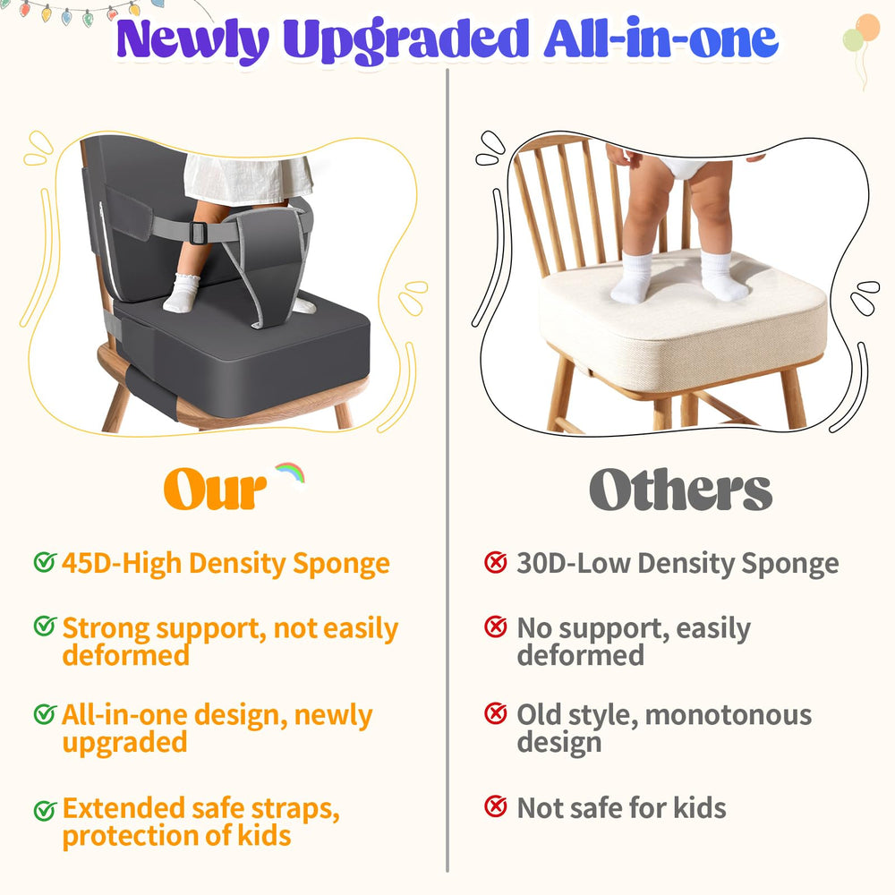 Laapee booster seat waterproof PU leather cleans easily after spills
