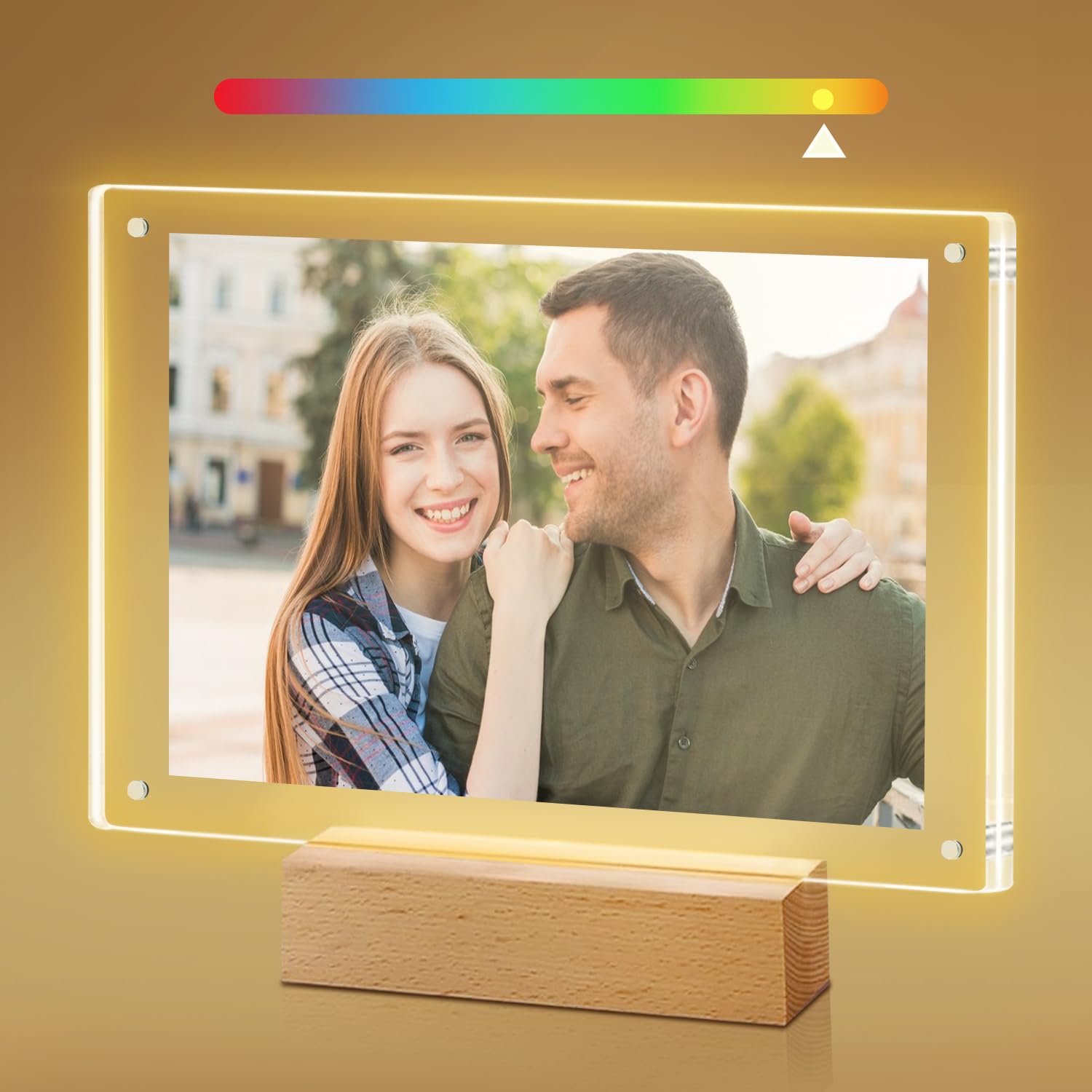 laapee light up frame 5x7 with crystal-clear acrylic showcases memories with vibrant glow