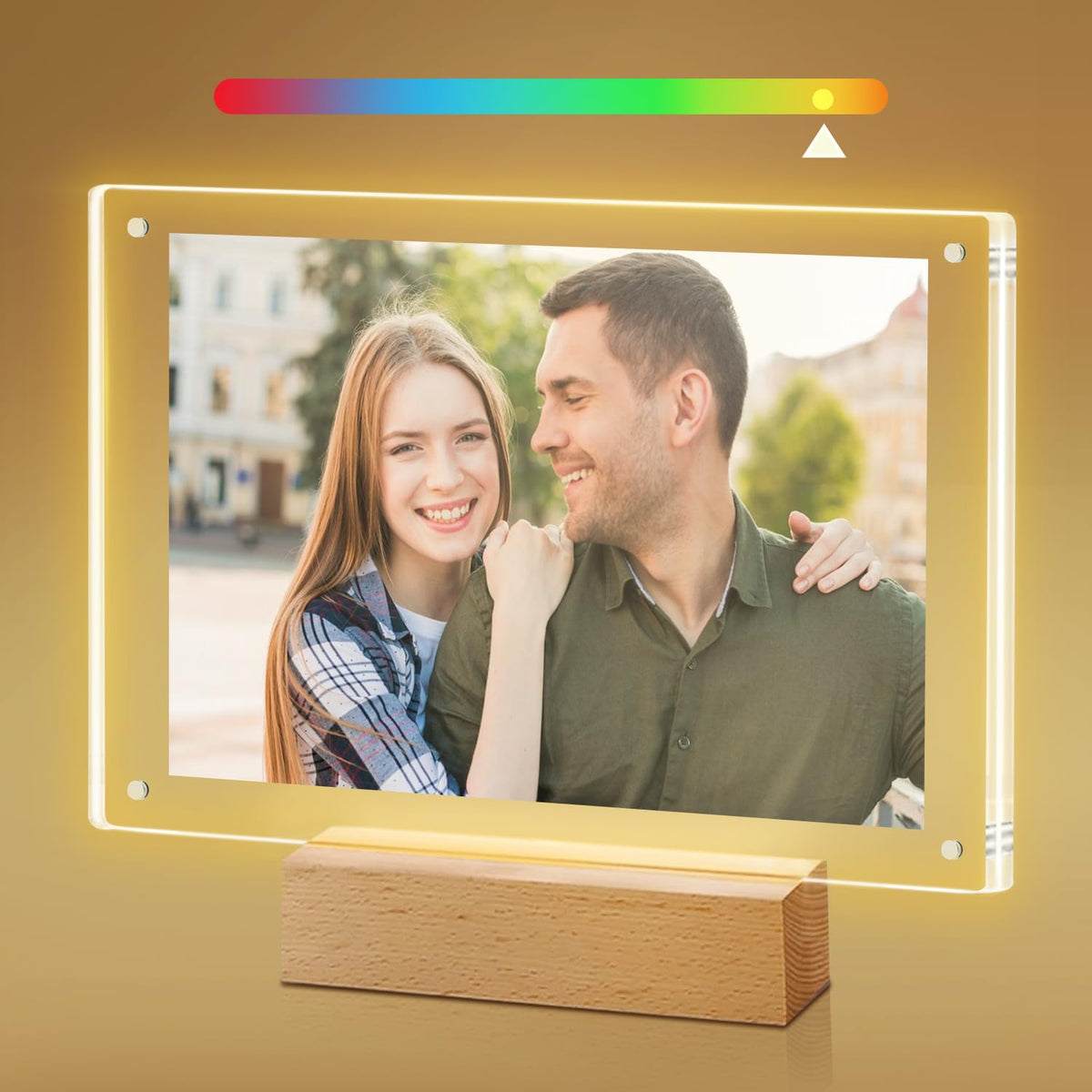 laapee light up frame 5x7 with crystal-clear acrylic showcases memories with vibrant glow