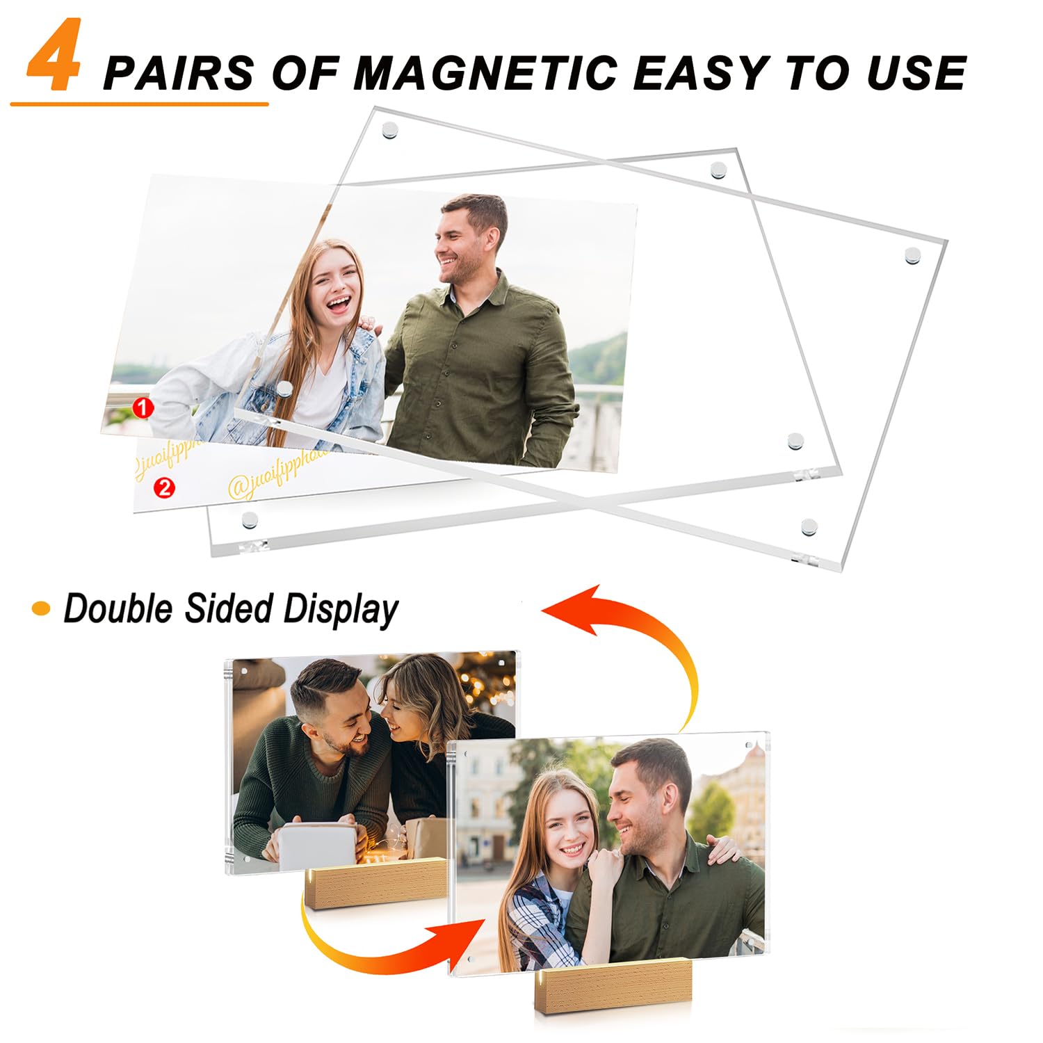 laapee magnetic acrylic frame swaps photos easily without tools