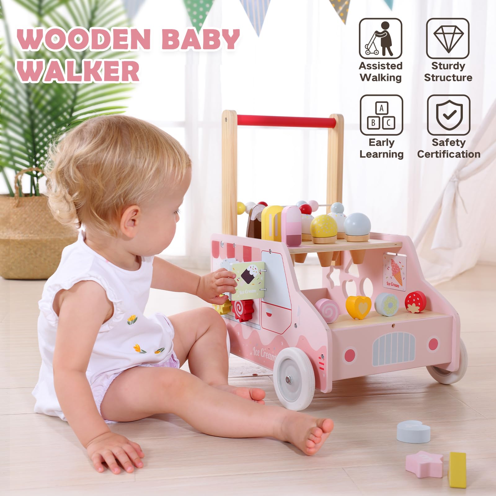 Labebe adjustable-speed wheels adapt to your child's pace of walking.