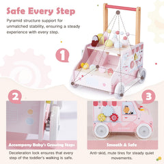 Labebe walker bear flips and gear feature to develop fine motor skills.