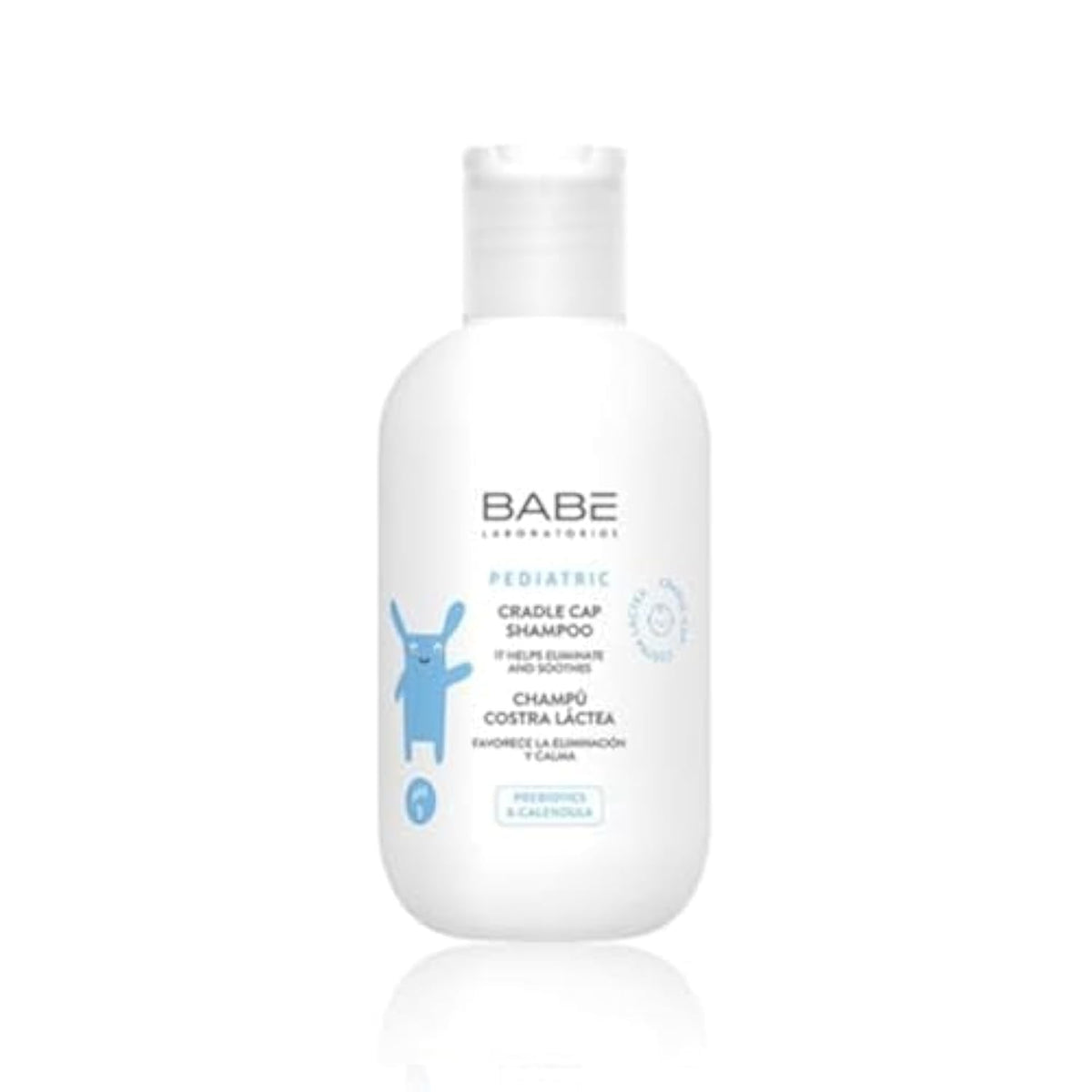 Laboratorios Babe pediatric milk crust shampoo bottle offers gentle scalp cleansing.