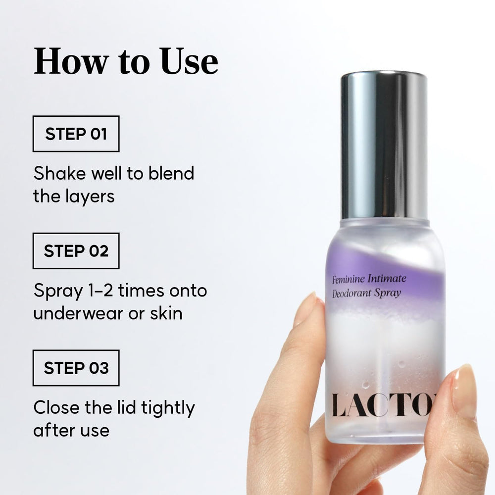 Gym bag-ready LACTOMEDI spray for post-workout refresh