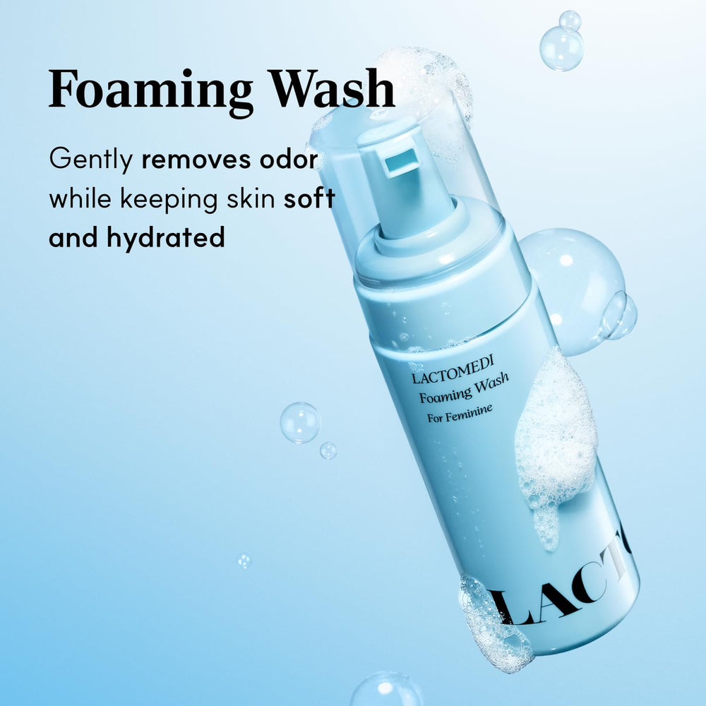 Feminine Wash foaming lather delivering gentle cleansing by LACTOMEDI