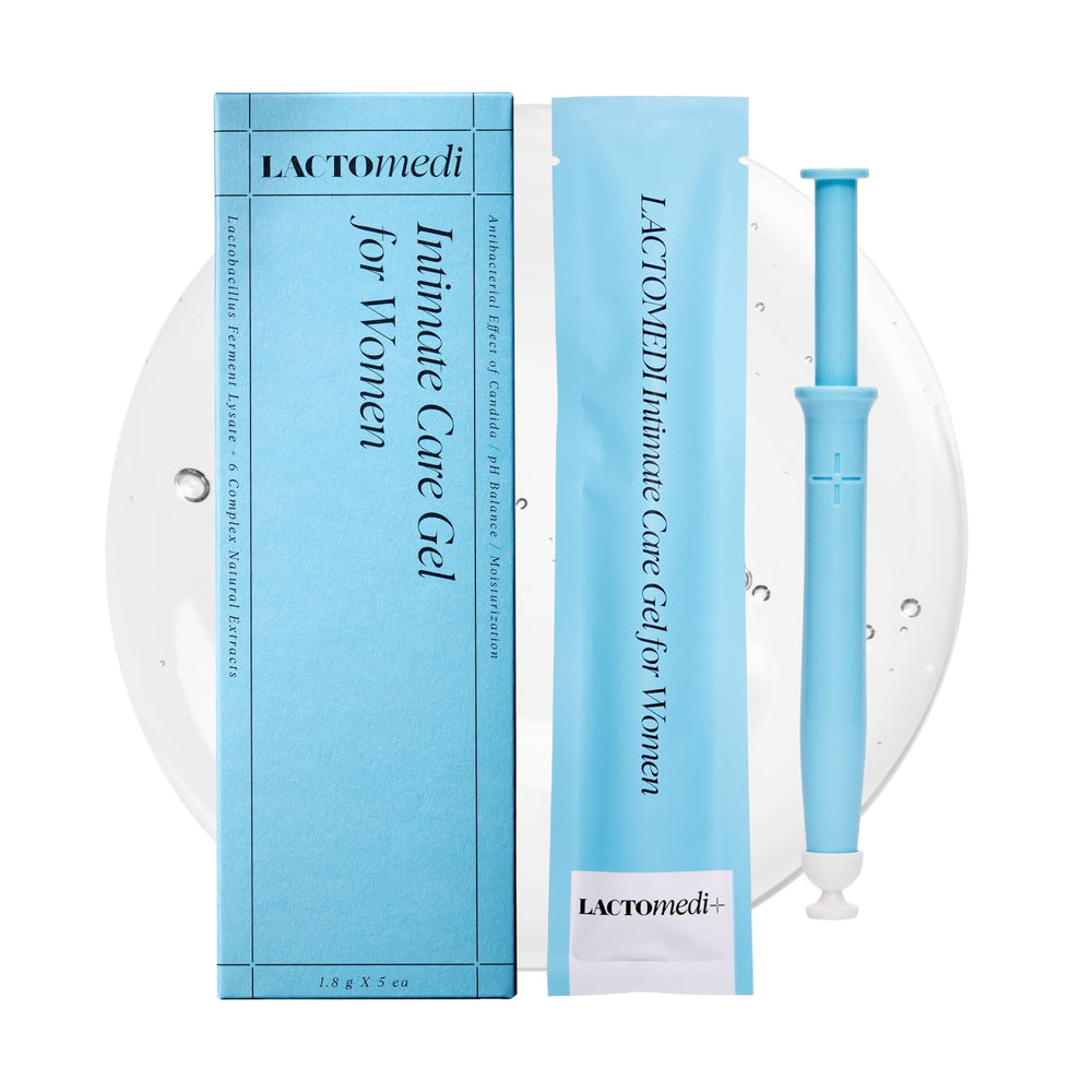LACTOMEDI Intimate Care Gel box for discreet nightly care.