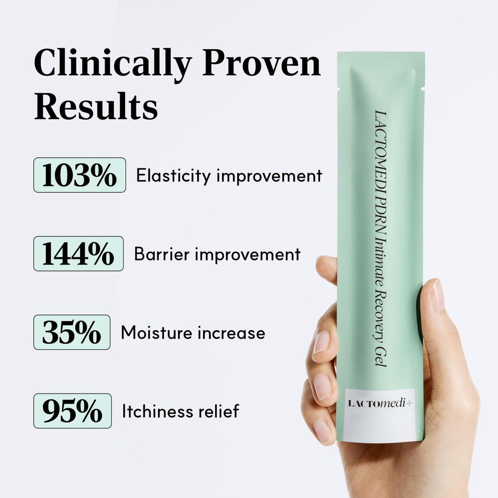LACTOMEDI PDRN gel absorbs quickly with a soft feel.