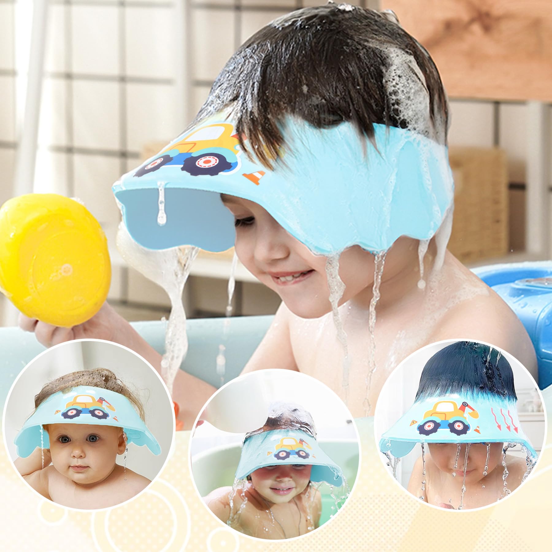 LADES Baby Shower Cap Shield helps keep faces dry during shampoo