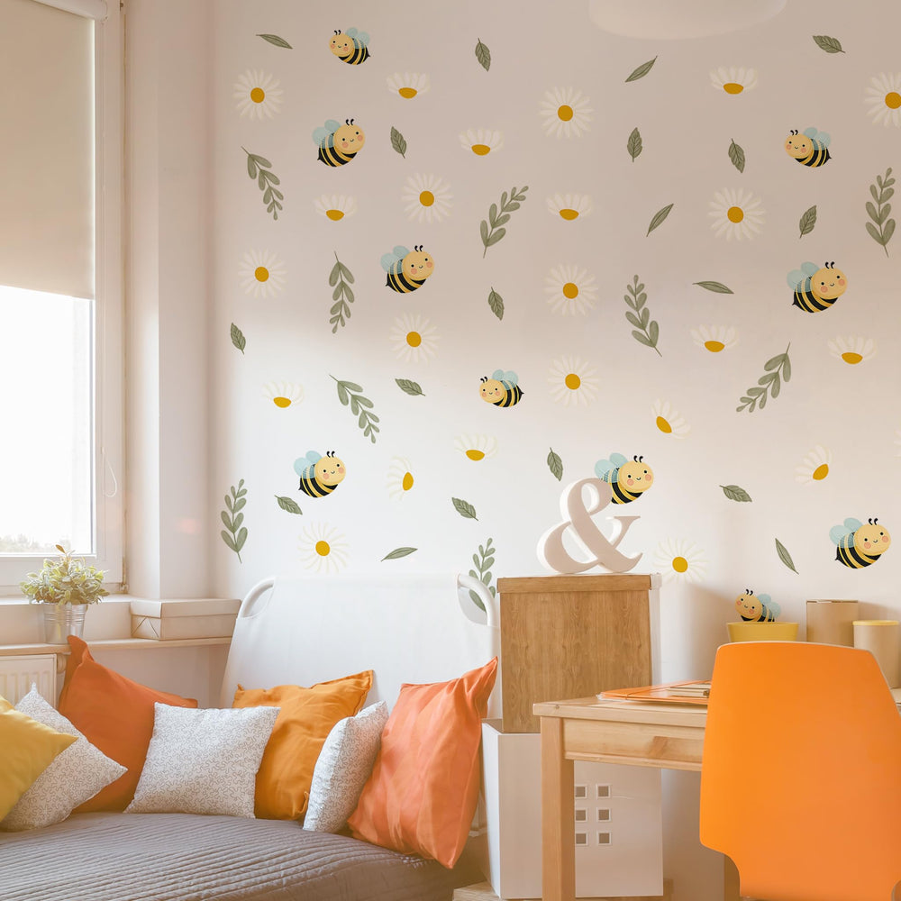 Ladinimo removable daisy-bee decals peel easily for quick updates