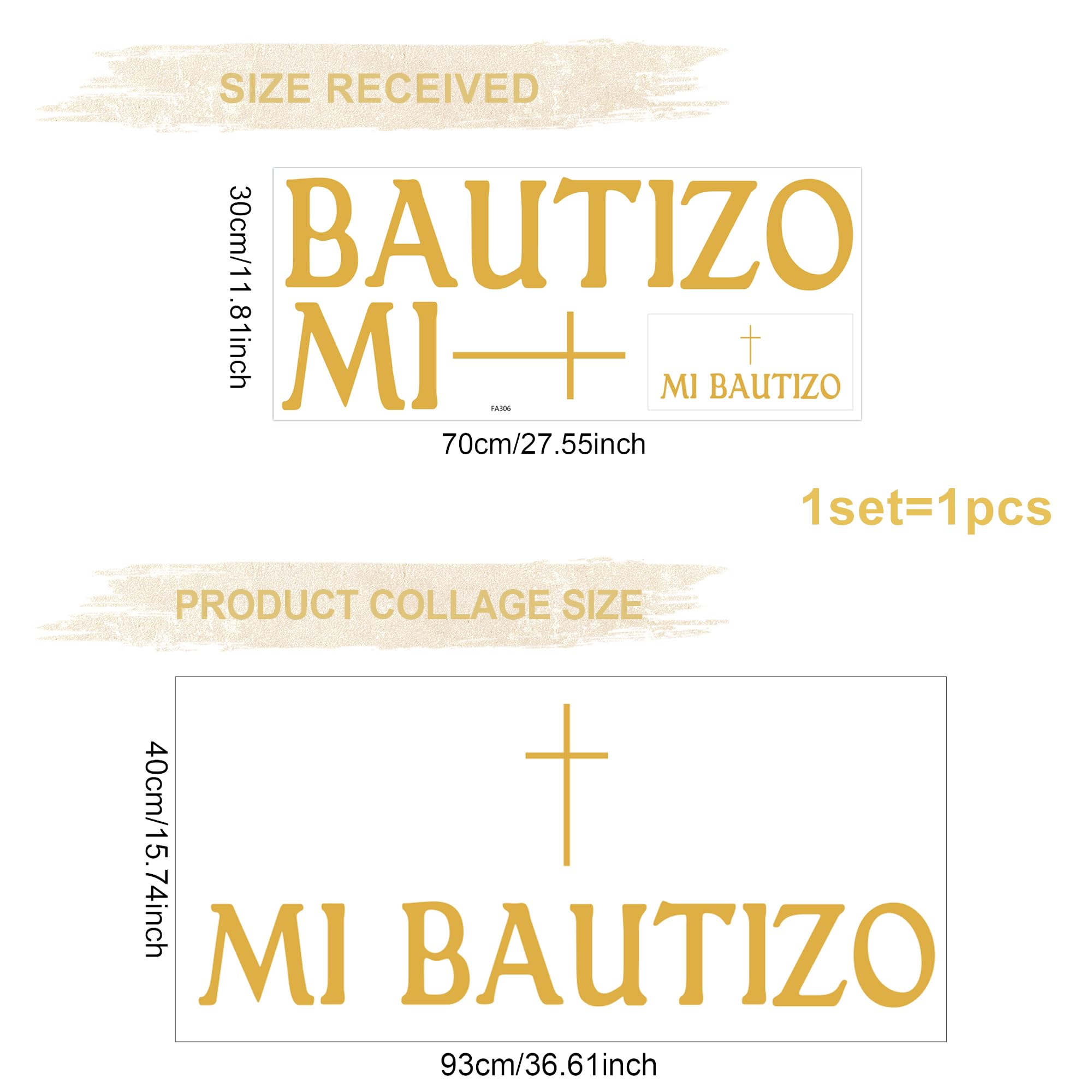 Ladinimo Mi Bautizo balloon arch backdrop showcases elegant script for photos
