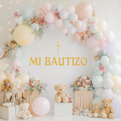 Ladinimo Mi Bautizo elegant script wall decal creates sophisticated decor accent