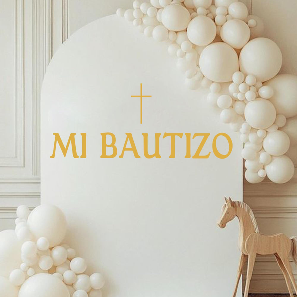 Ladinimo Mi Bautizo wall decal cross design adds sacred touch to celebrations