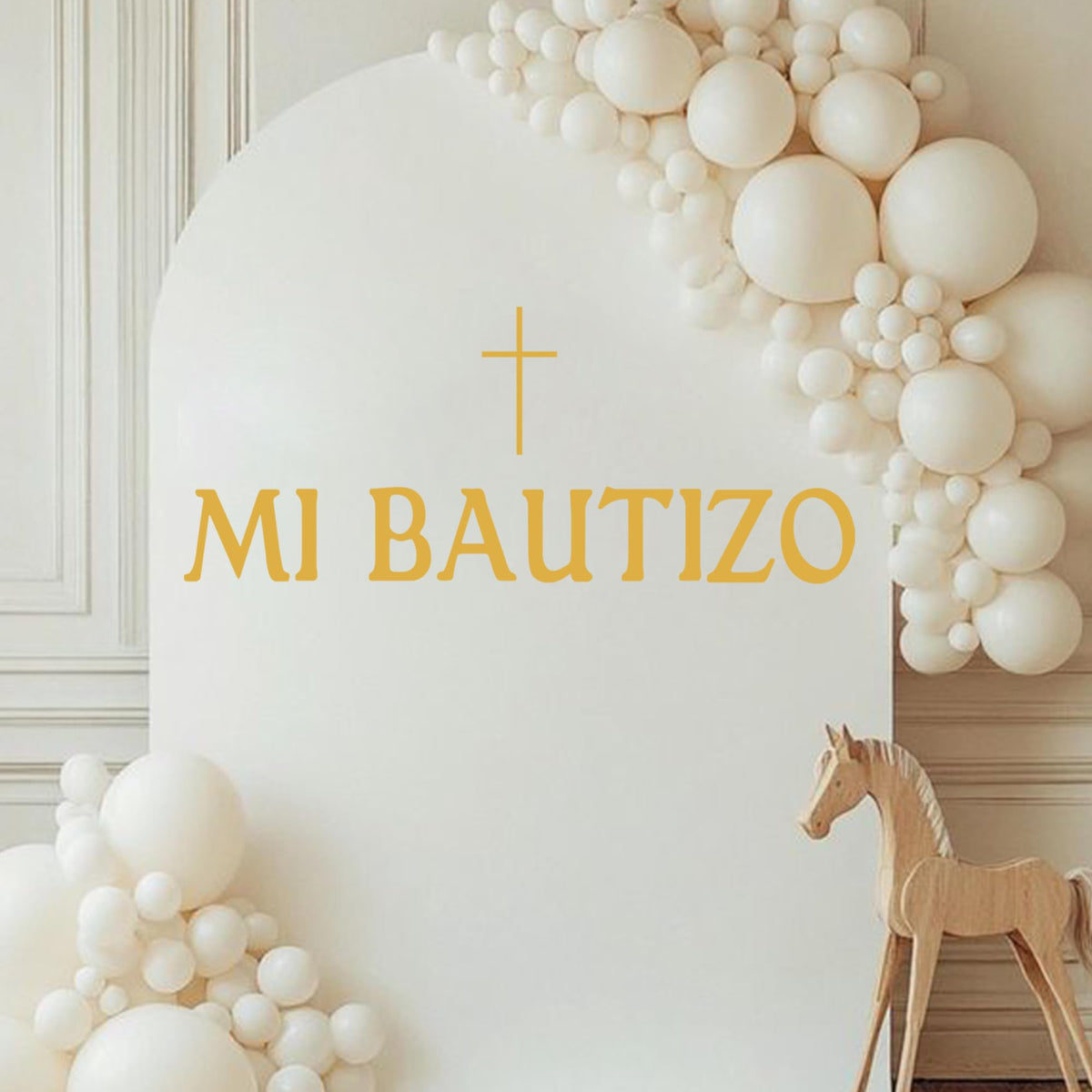 Ladinimo Mi Bautizo wall decal cross design adds sacred touch to celebrations