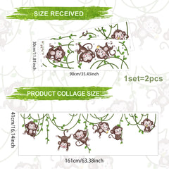 Ladinimo monkey swinging on vines wall sticker for imaginative play areas.