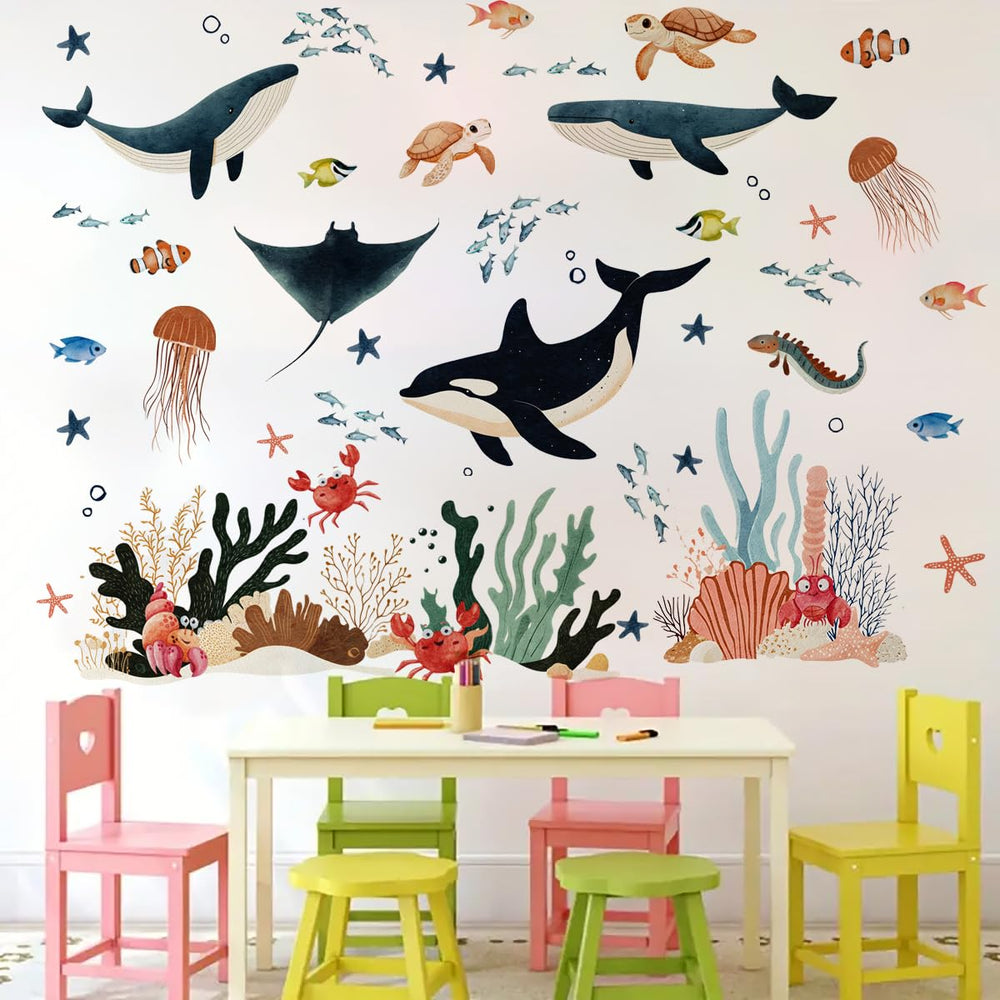 Ladinimo Ocean Wall Decal Jellyfish adds colorful, calming underwater accents.
