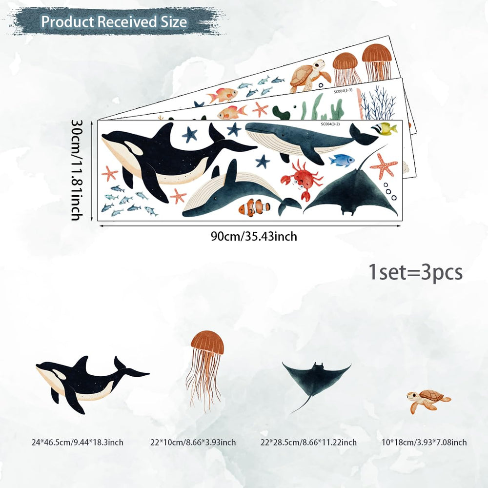 Ladinimo Ocean Wall Decal Seaweed and Bubbles enhances wall decor with whimsy.