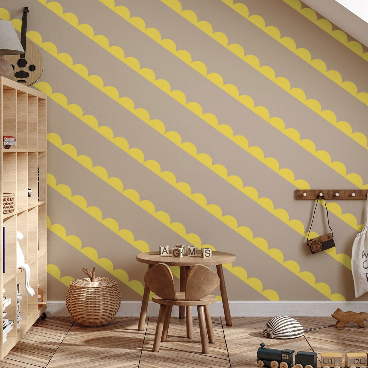Ladinimo peel and stick border, removable without wall damage.