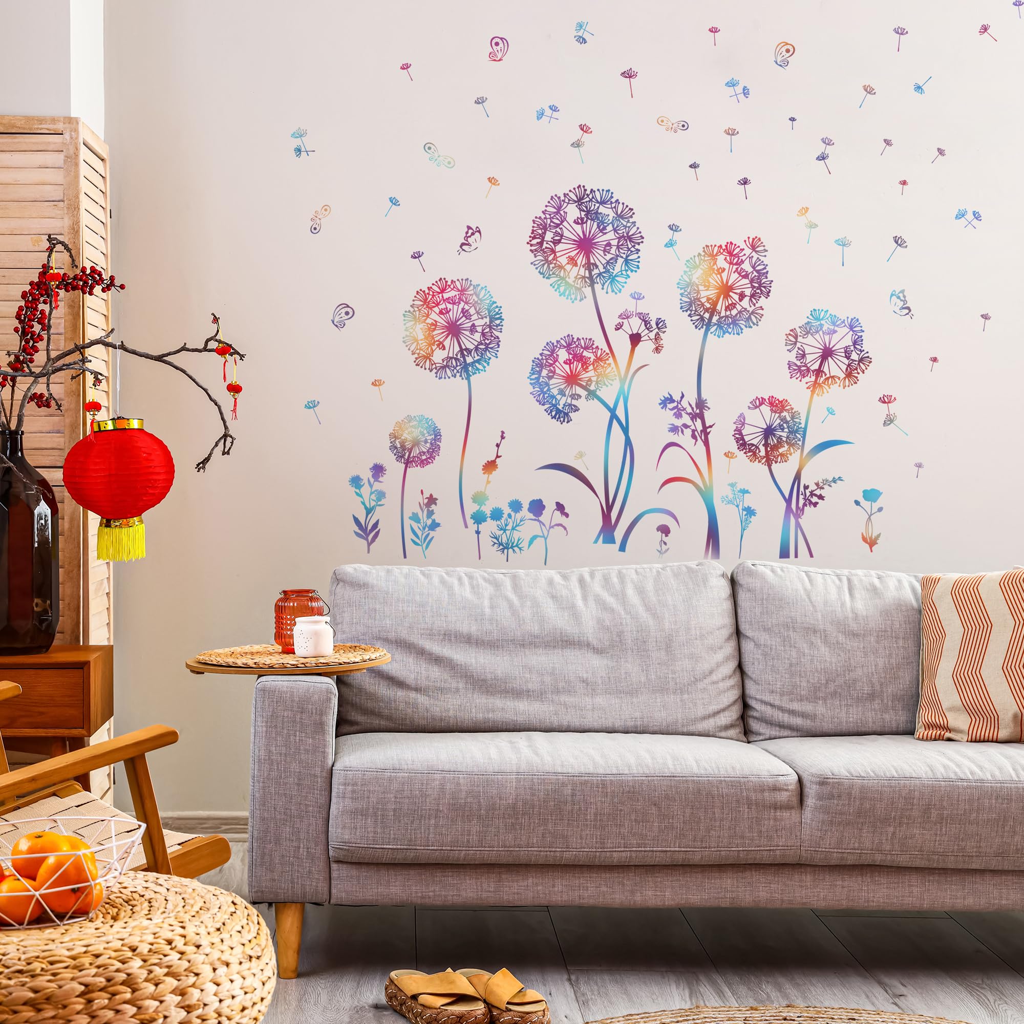 Ladinimo versatile dandelion wall decal suitable for living rooms, bedrooms, or offices.