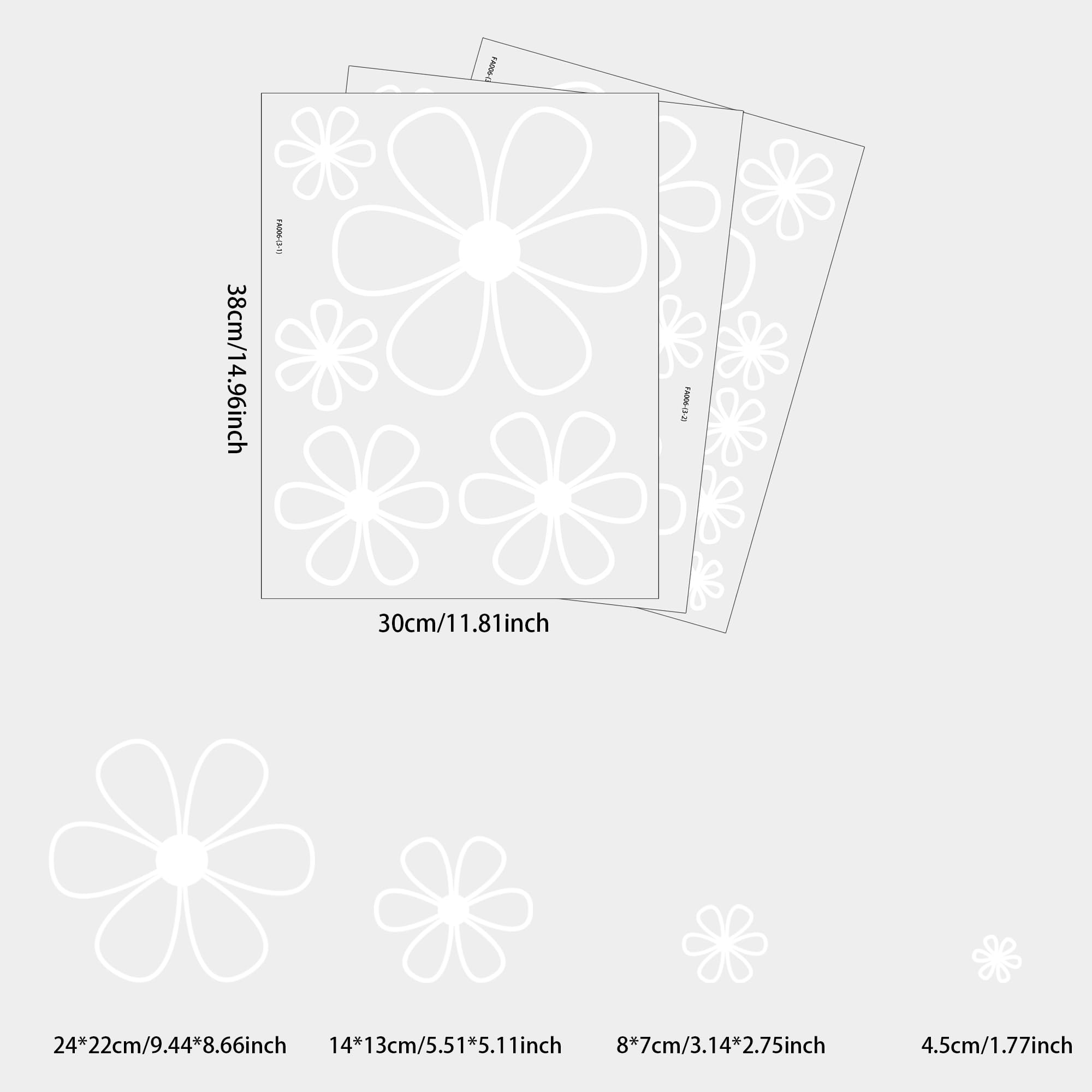 Ladinimo peel-and-stick daisies on smooth surfaces without residue.
