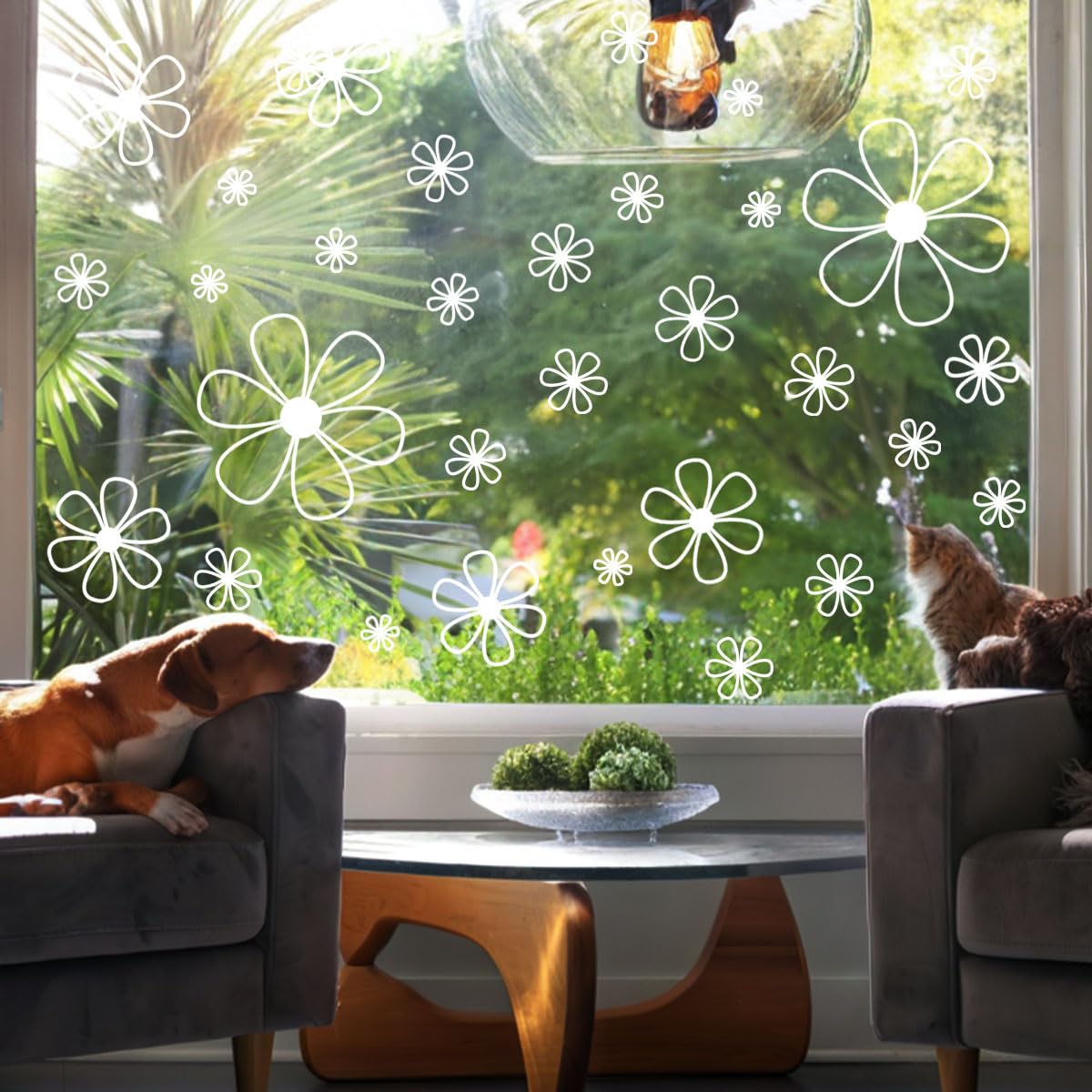 Ladinimo White Daisy pattern decal designed for nurseries and playrooms.