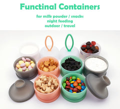LADISO Baby Formula Dispenser with 4 compartments ideal for organizing powders on the go