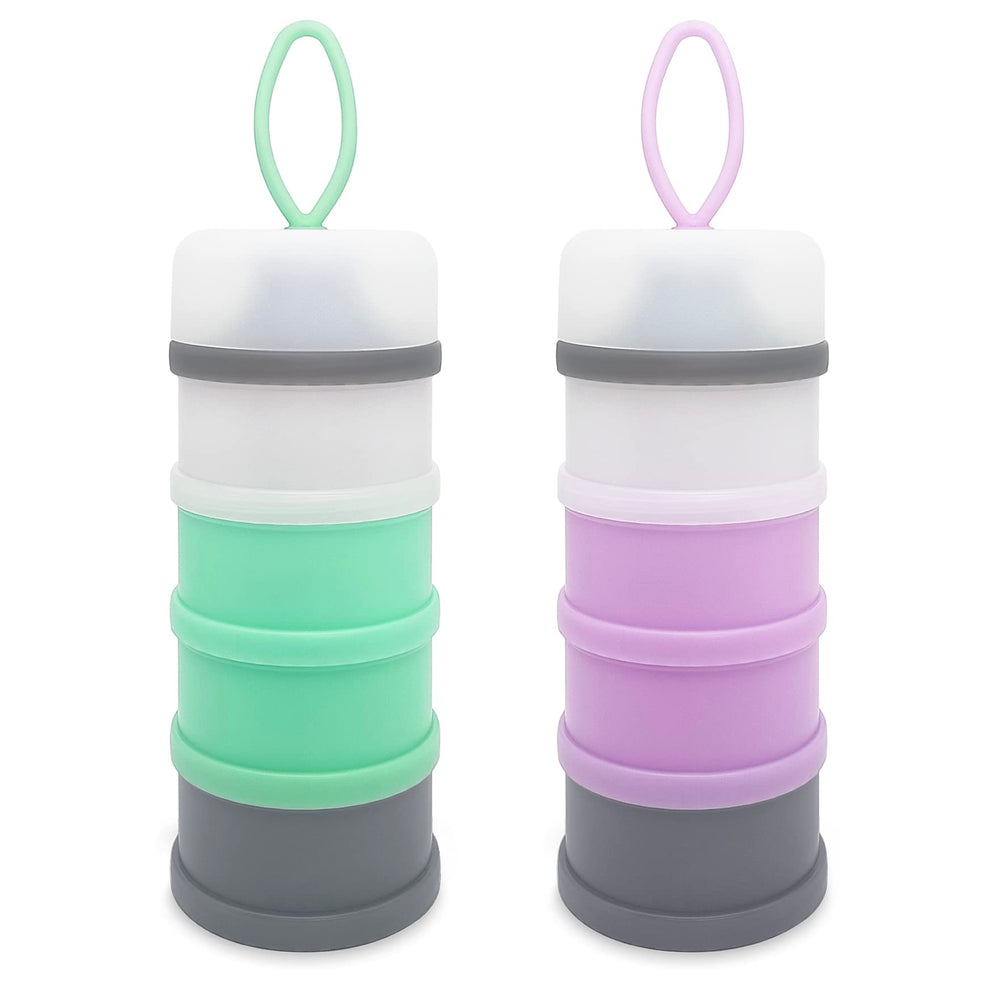 LADISO Baby Formula Dispenser with a 4-layer stack for easy on-the-go portions.