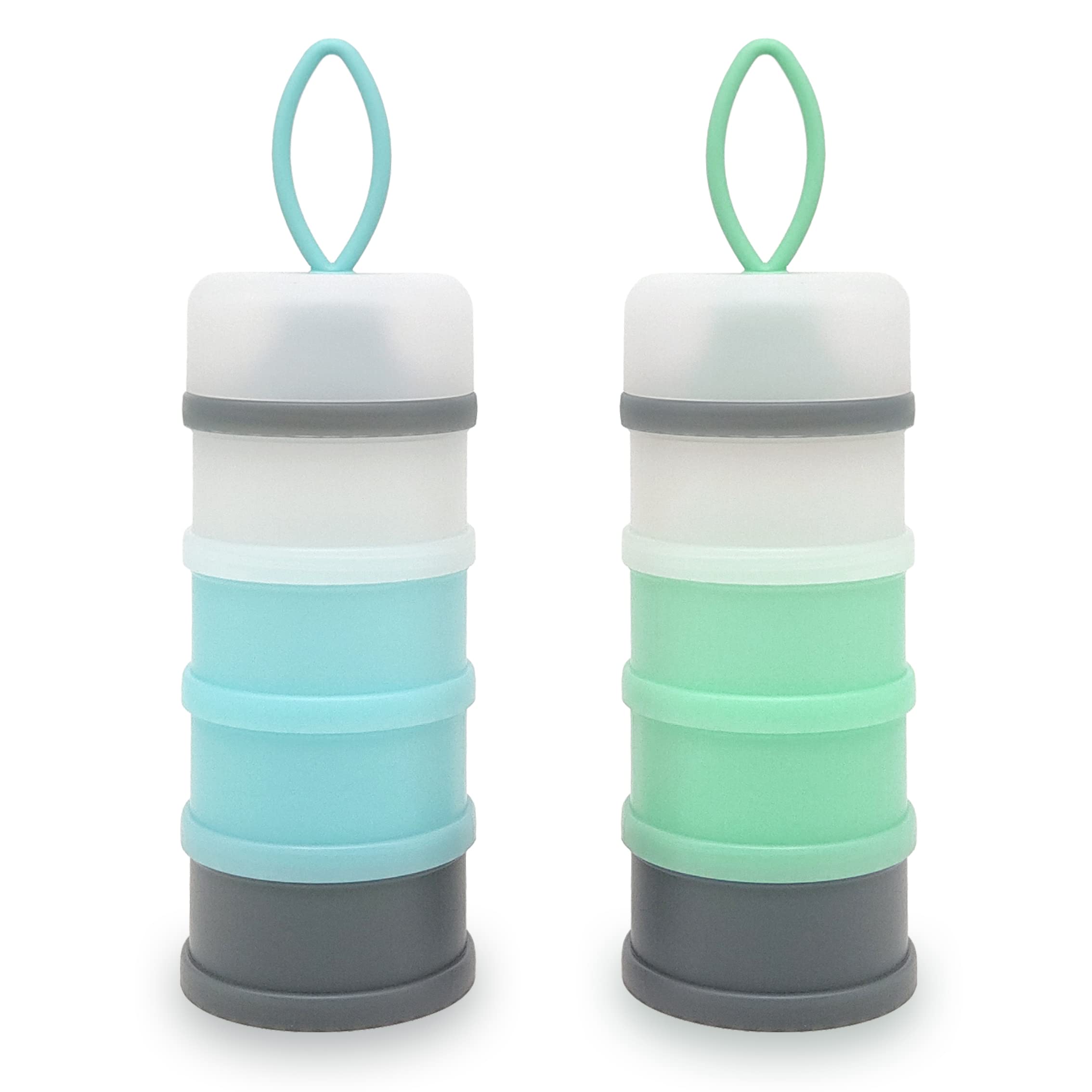 LADISO baby formula dispenser with 4-layer stackable compartments for precise portions on the go.