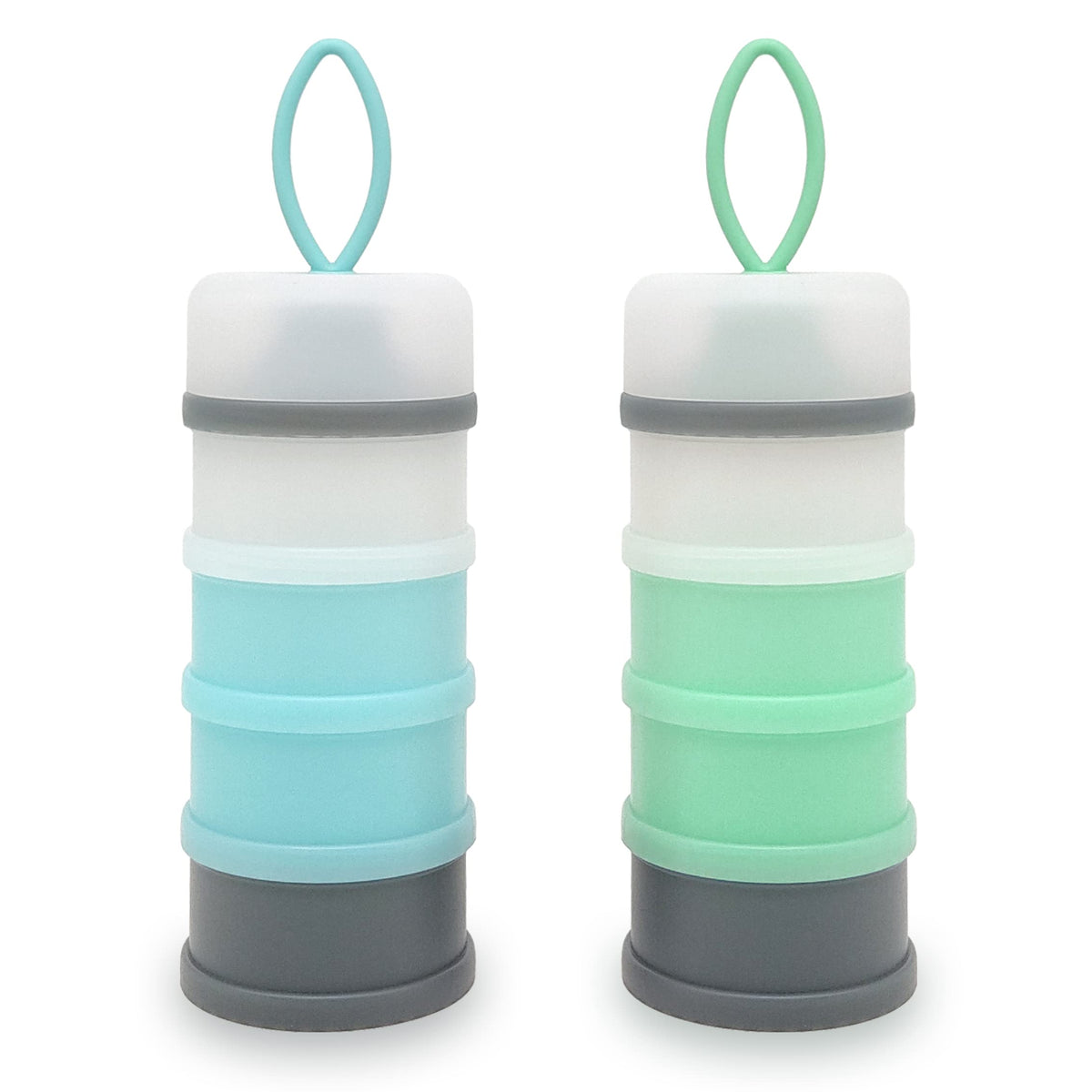 LADISO baby formula dispenser with 4-layer stackable compartments for precise portions on the go.