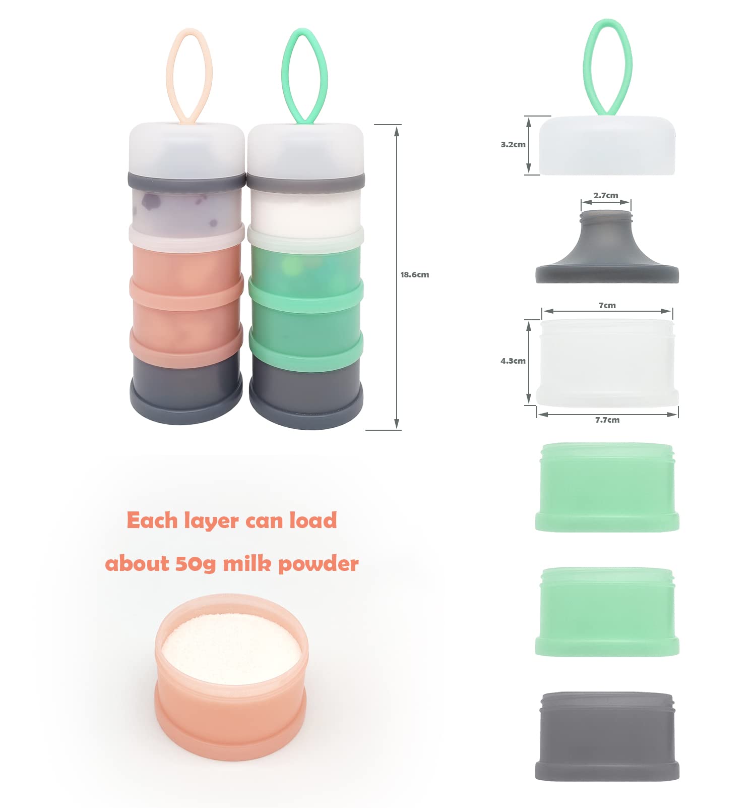 LADISO Baby Formula Dispenser multi-use storage for snacks and more