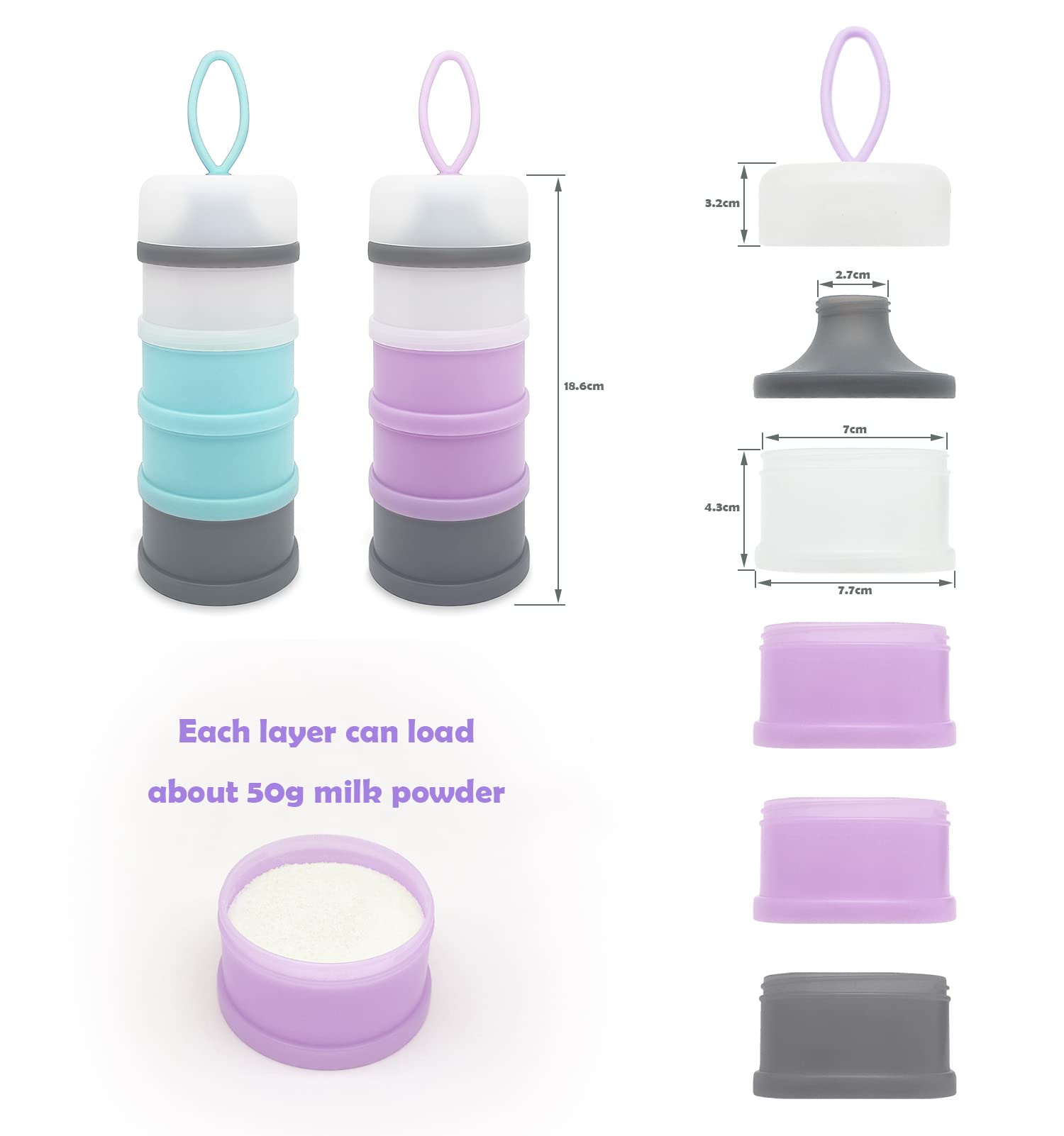 LADISO multi-function storage for milk powder, snacks, or small baby essentials.