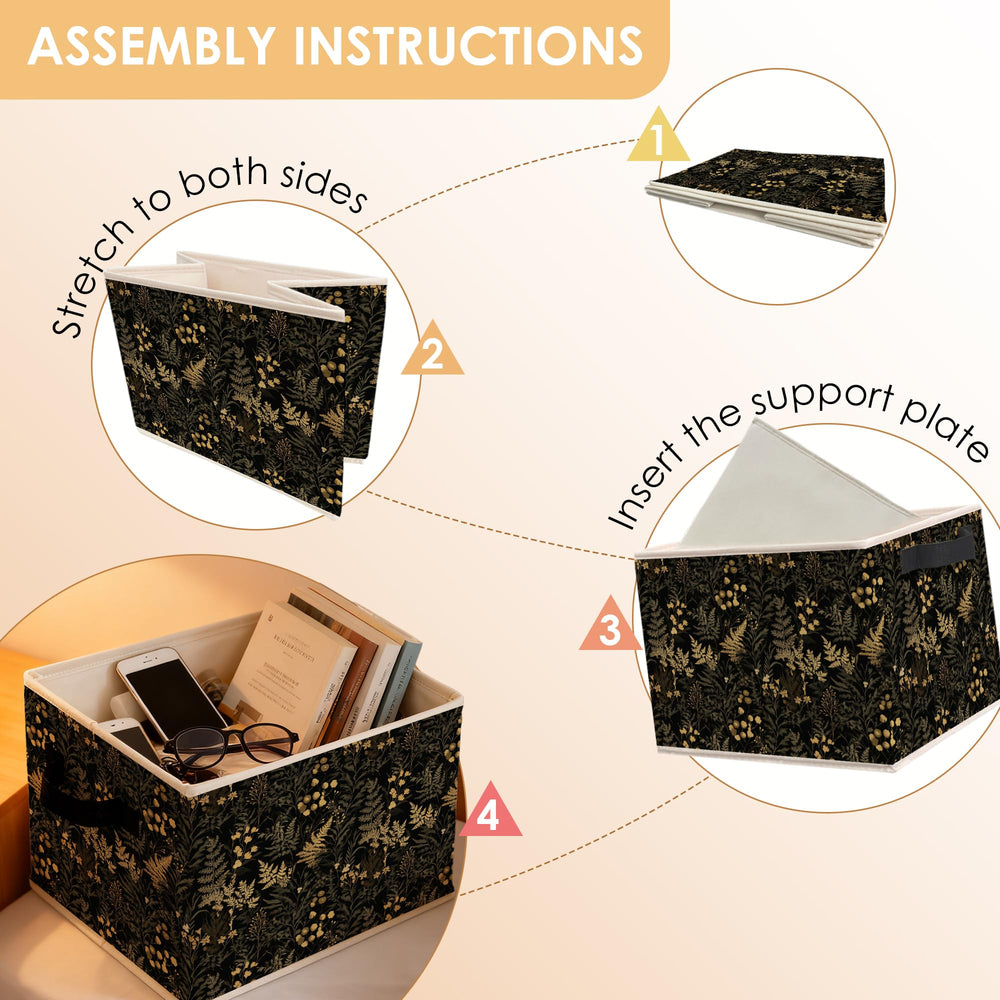 LADOCK cotton-linen fabric bin adds soft texture to shelves and desks.