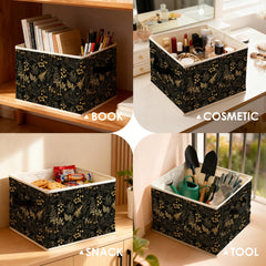 LADOCK foldable bin saved flat for space-saving storage.