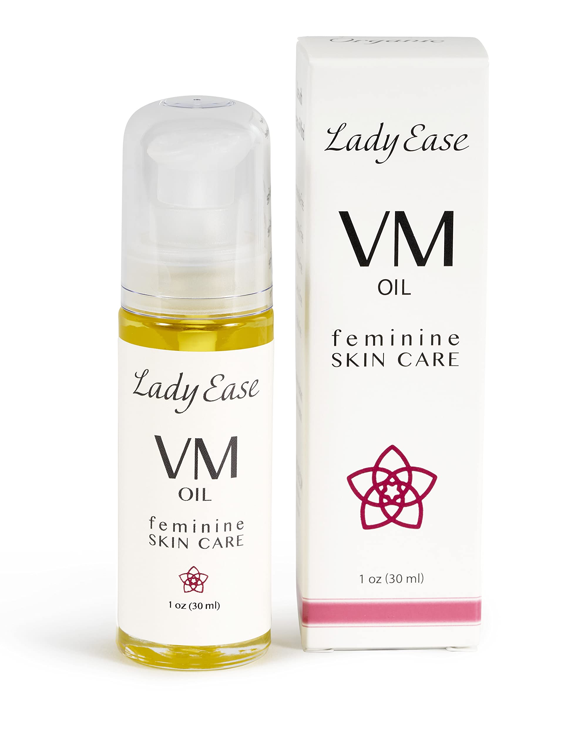 Lady Ease natural ingredients list emphasizing vitamins A, B, and E.