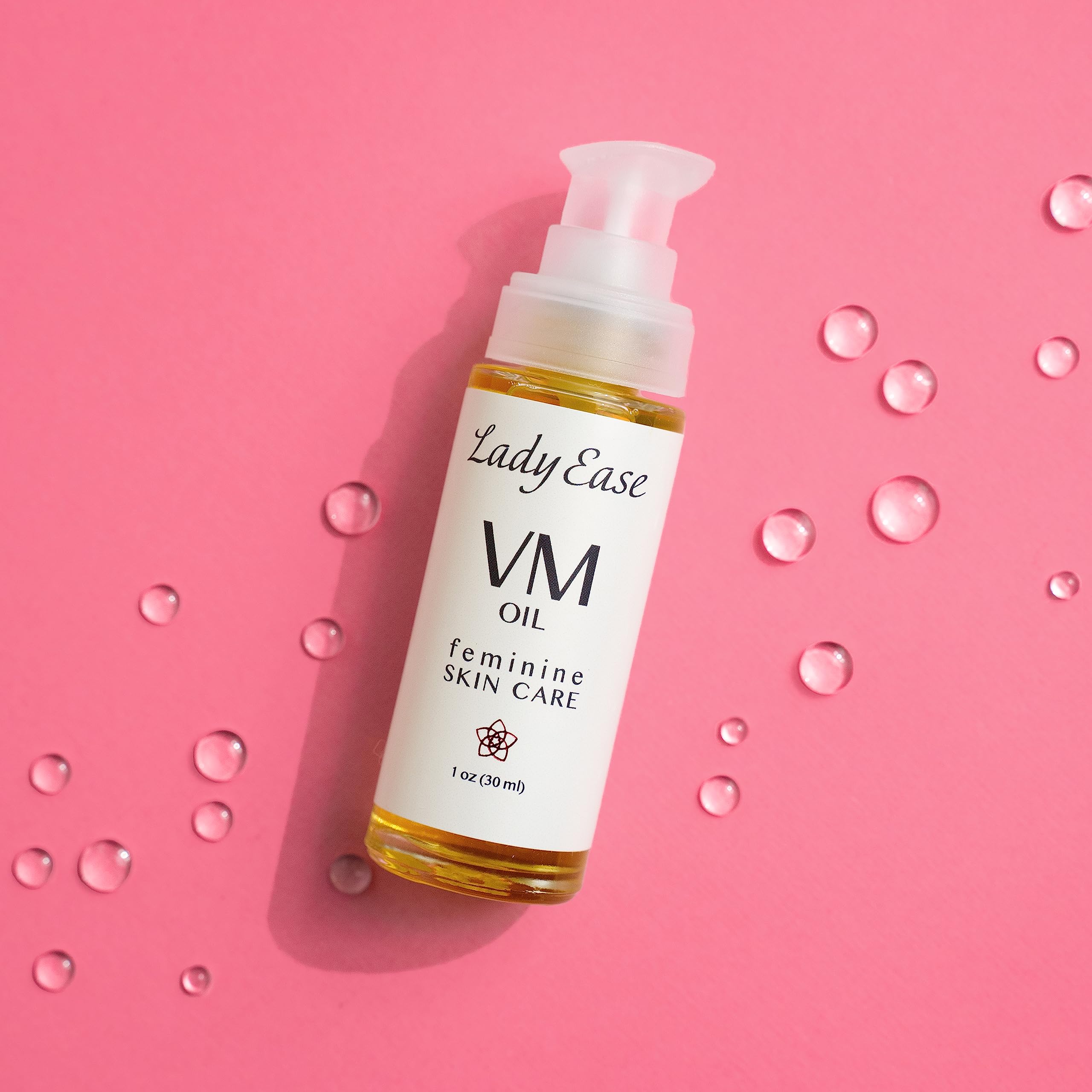 Silky texture of Lady Ease Organic Vaginal Oil on skin for quick absorption.