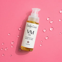 Silky texture of Lady Ease Organic Vaginal Oil on skin for quick absorption.